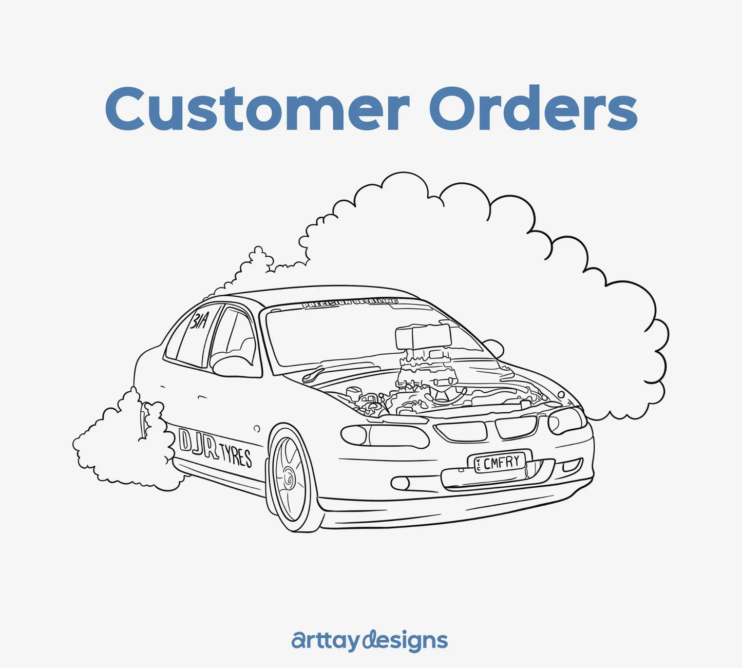 Custom Car Drawing - Arttay Designs
