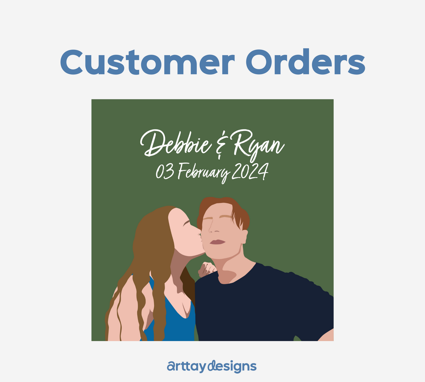 Custom Faceless Couples Portrait