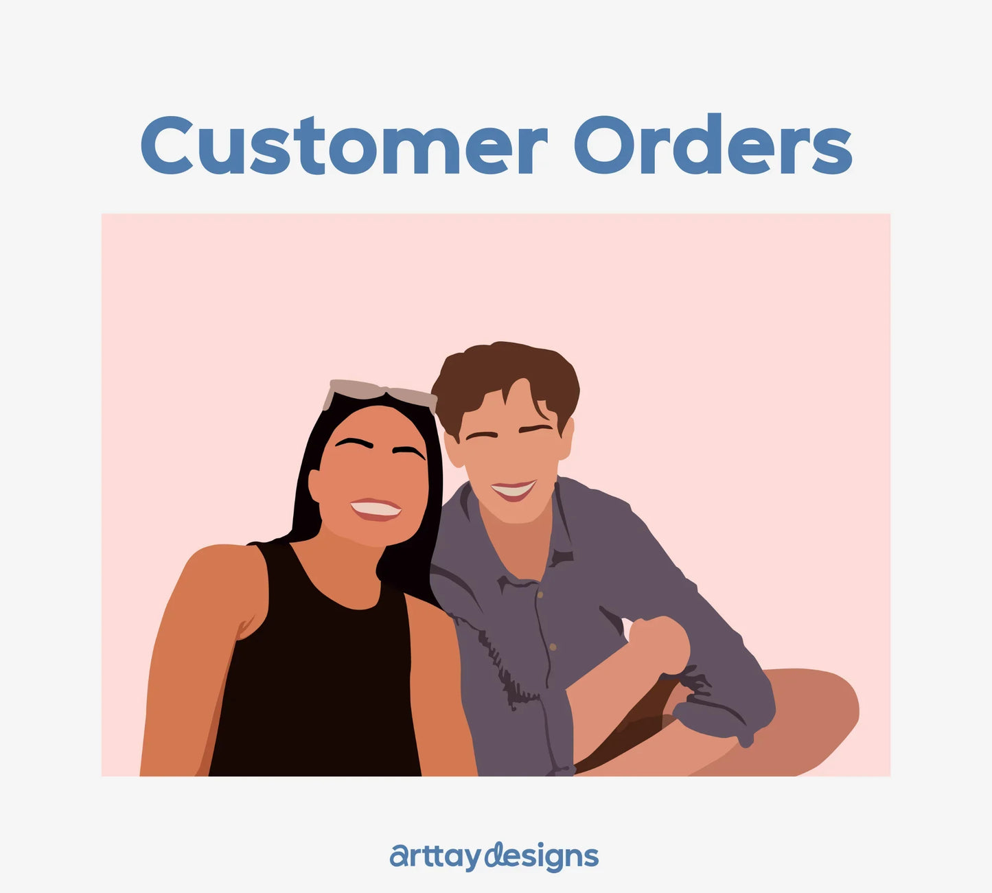 Custom Faceless Couples Portrait - Arttay Designs
