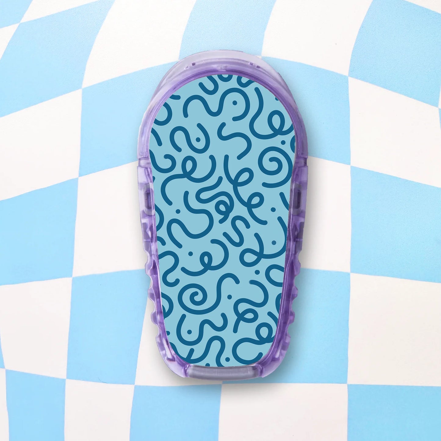 Blue Squiggles Diabetes Device Stickers