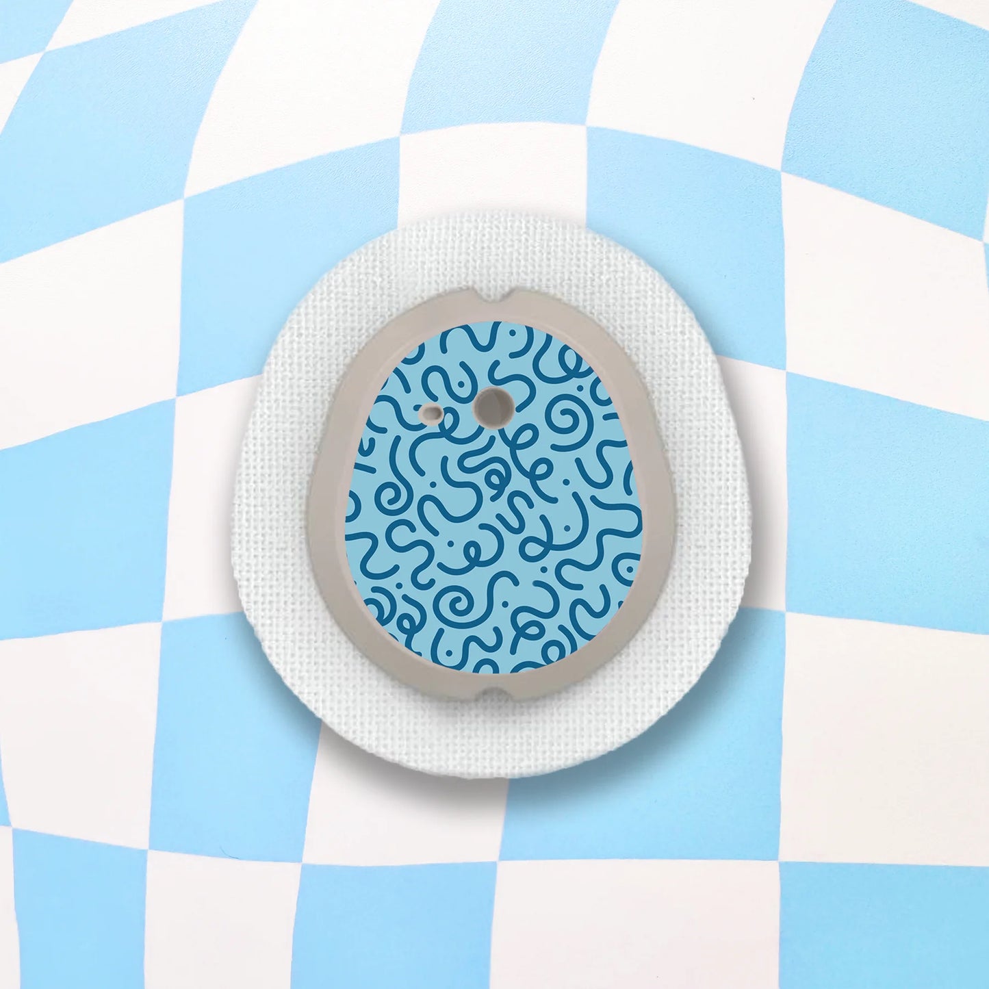 Blue Squiggles Diabetes Device Stickers