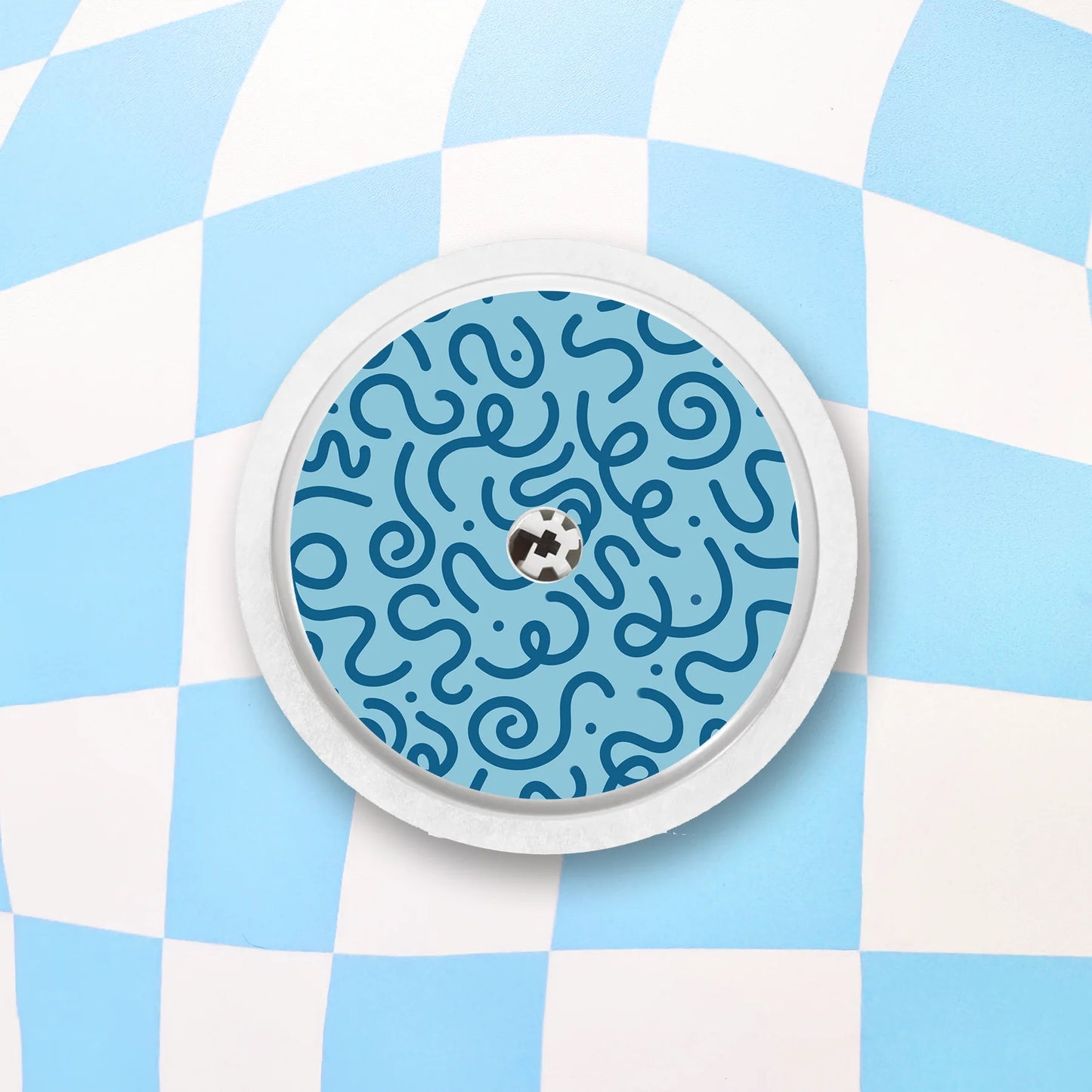 Blue Squiggles Diabetes Device Stickers