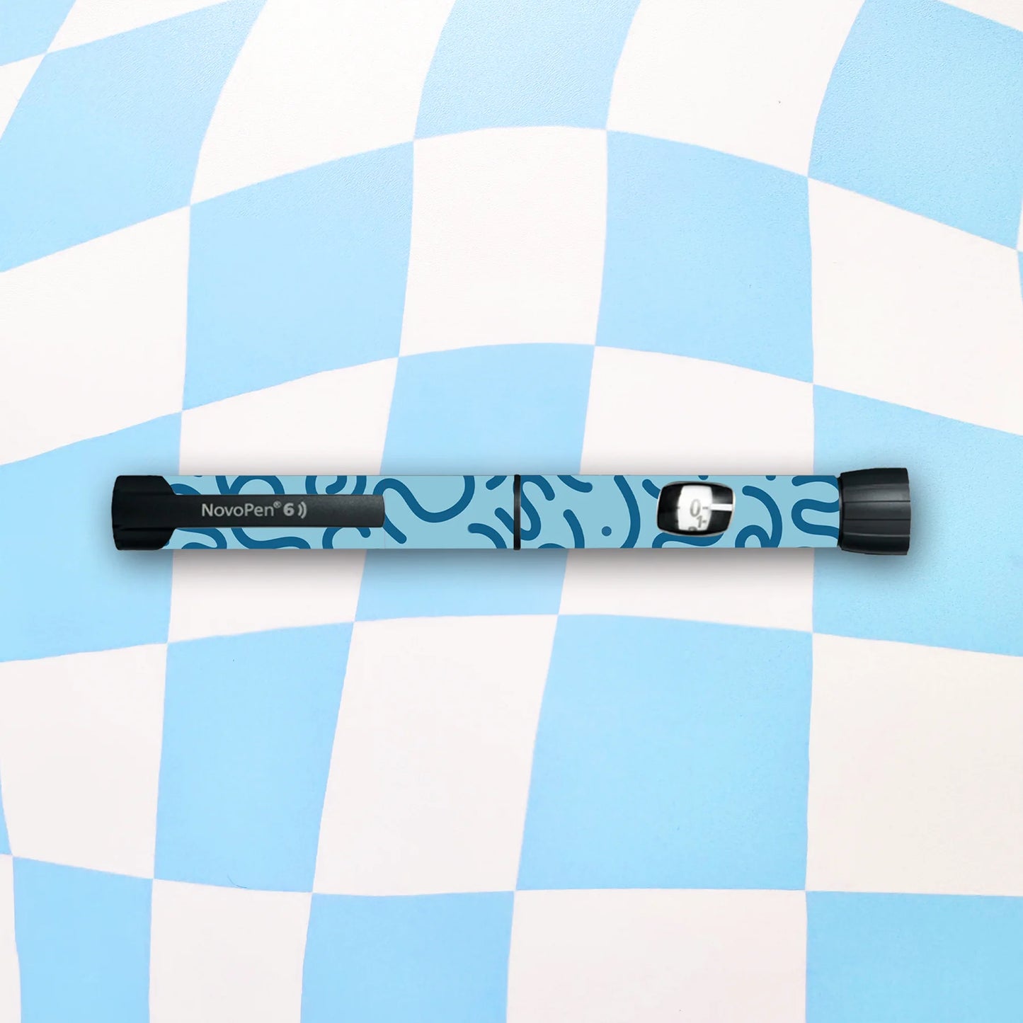 Blue Squiggles Diabetes Device Stickers