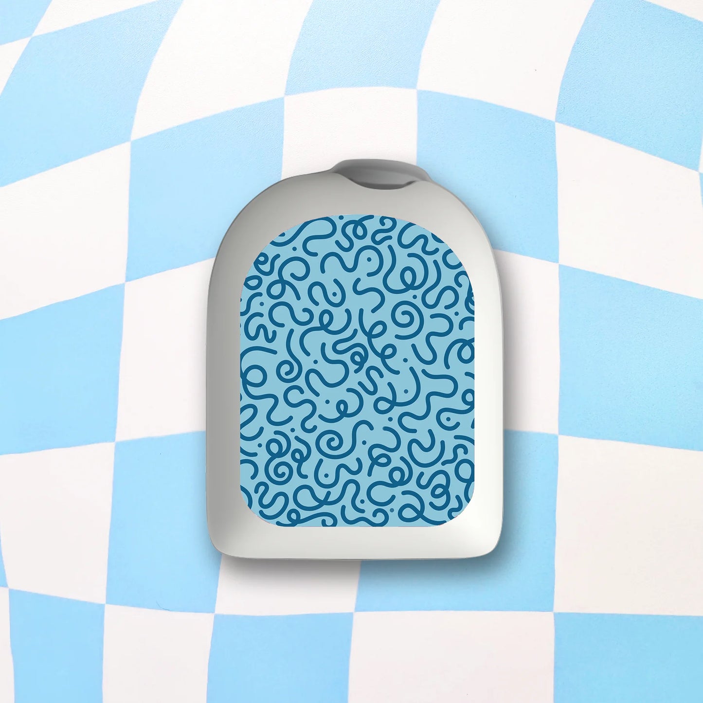 Blue Squiggles Diabetes Device Stickers