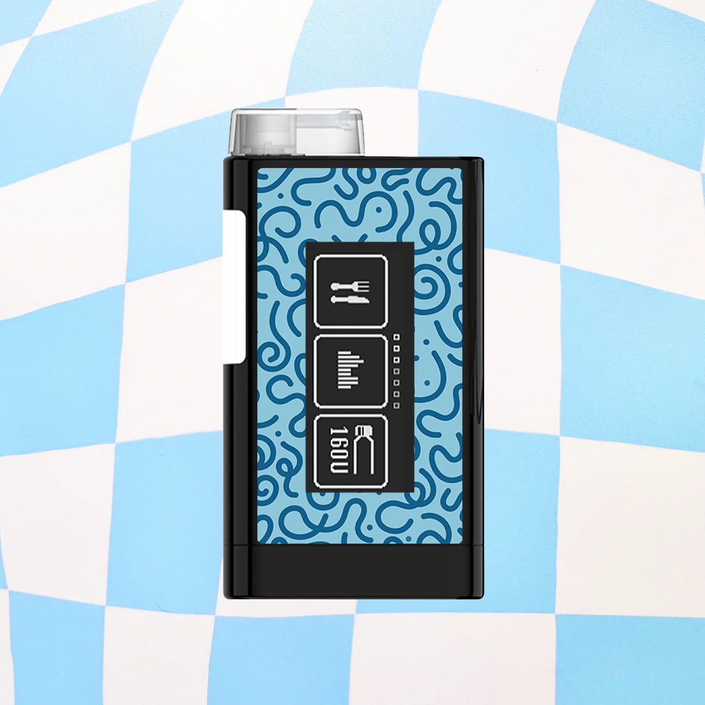 Blue Squiggles Diabetes Device Stickers