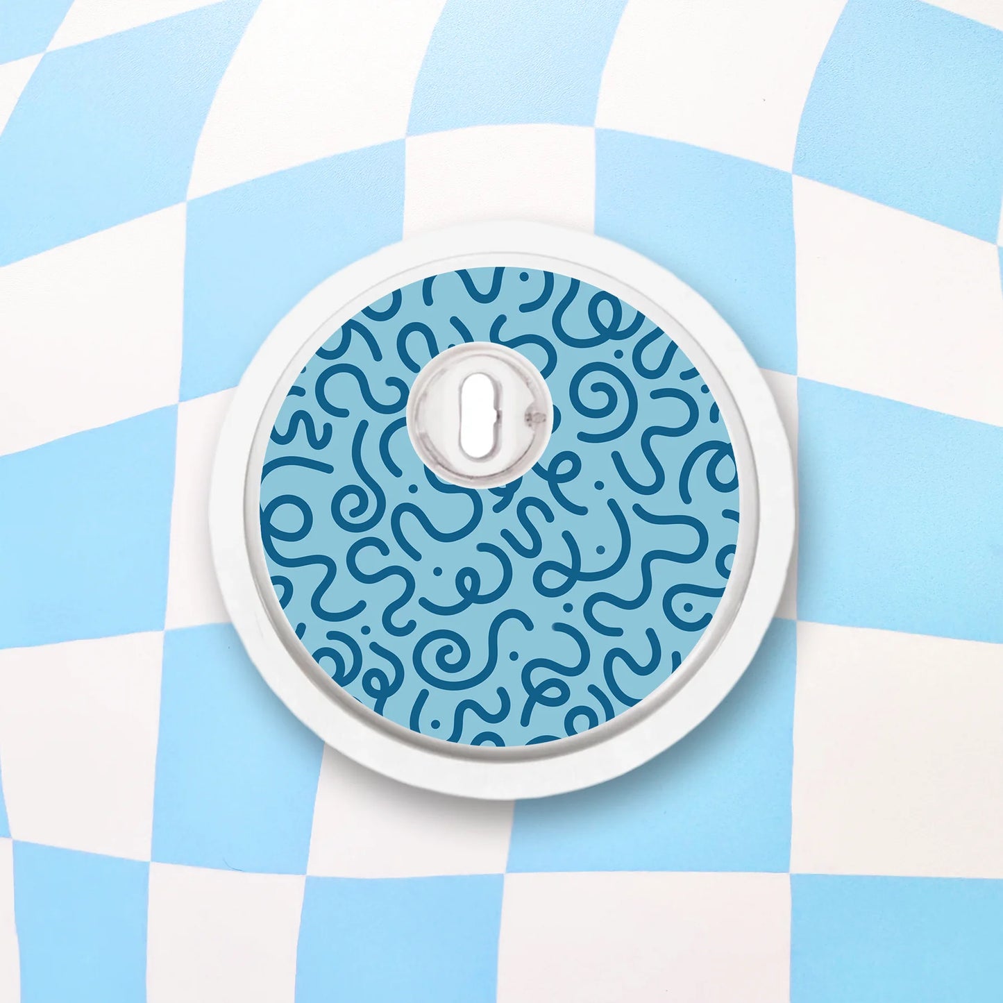 Blue Squiggles Diabetes Device Stickers