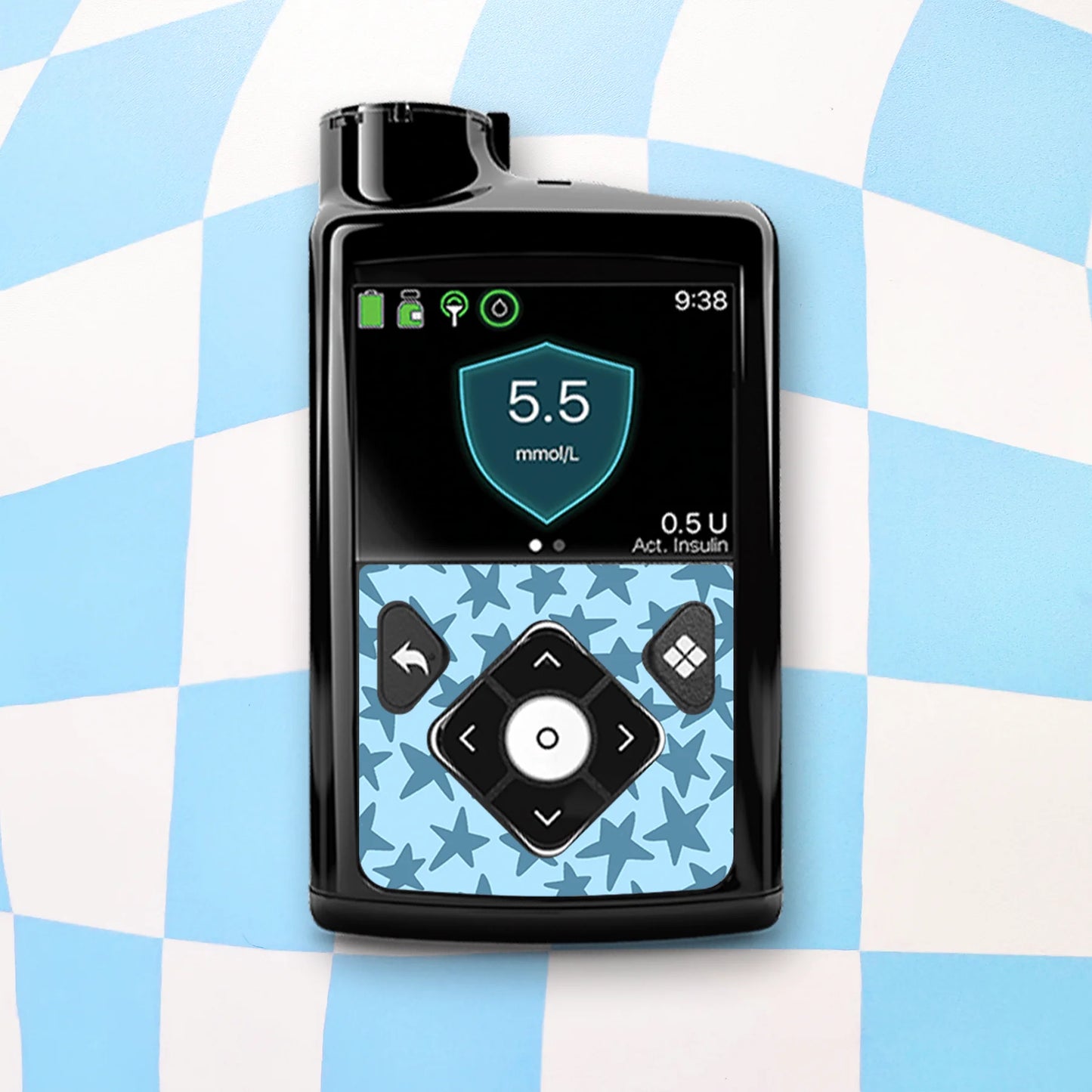 Blue Stars Diabetes Device Stickers
