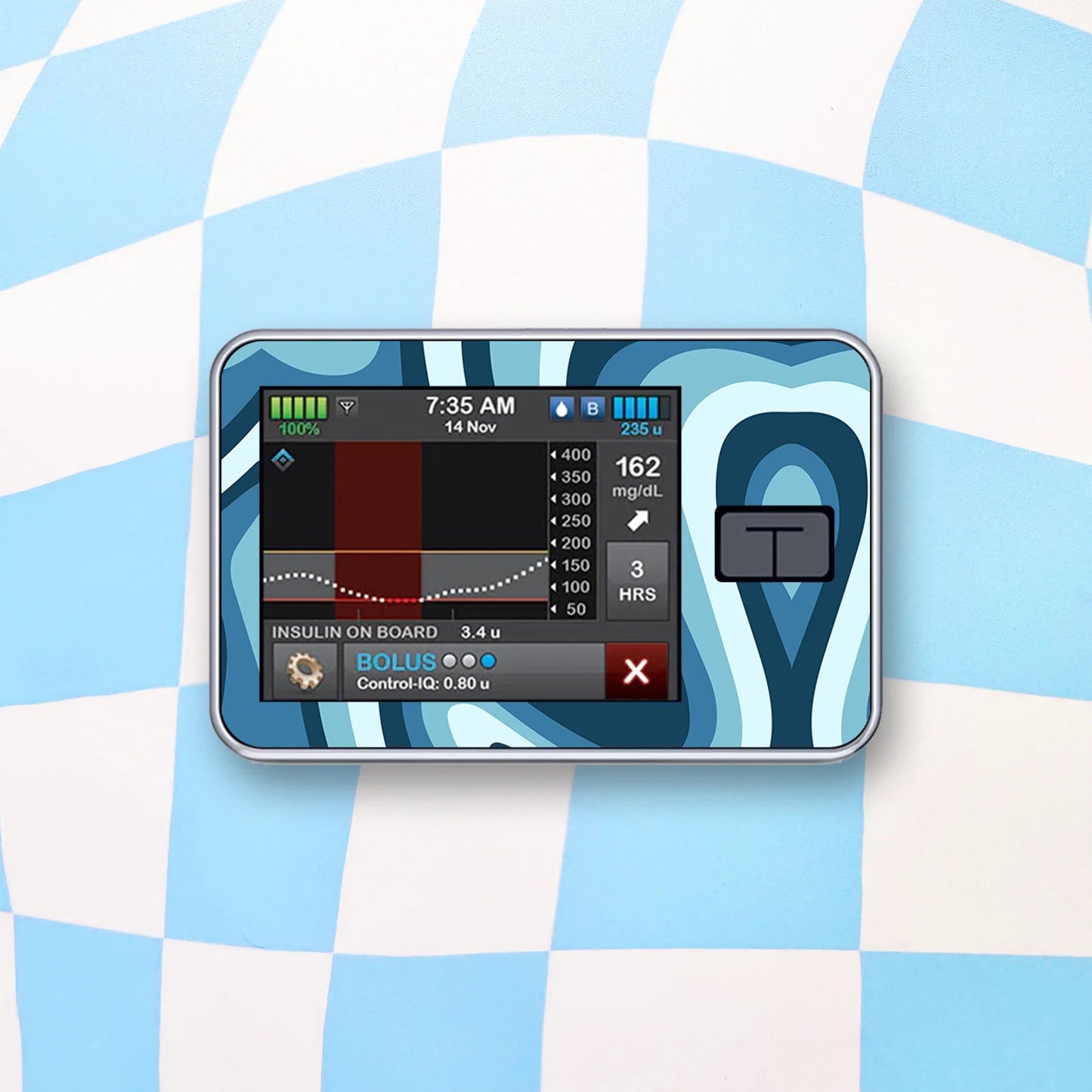 Blue Waves Diabetes Device Stickers