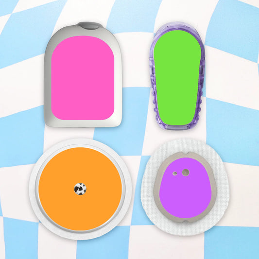 Bright Colours Diabetes Device Stickers
