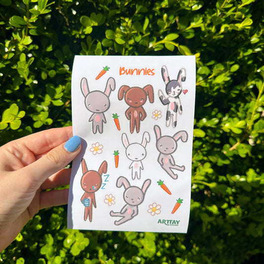 Rabbit Sticker Sheet - Arttay Designs