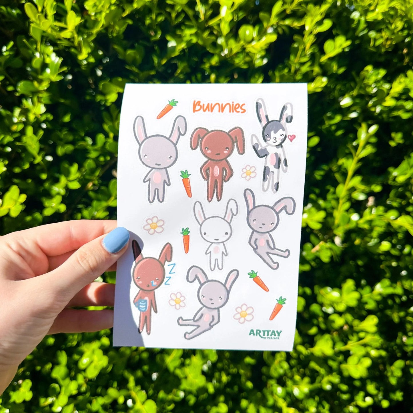 Rabbit Sticker Sheet - Arttay Designs