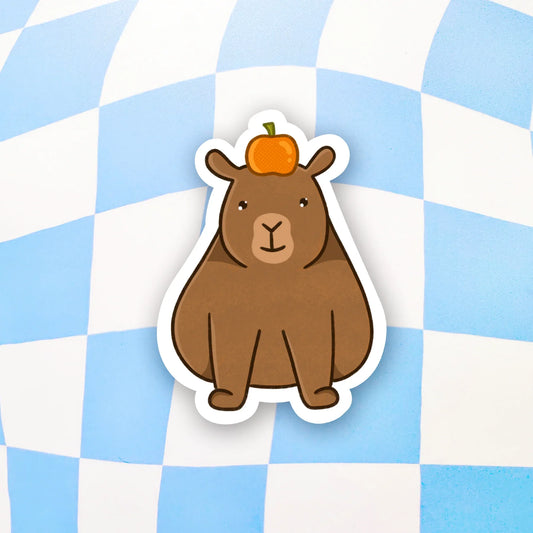 Capybara with Orange Sticker - Arttay Designs