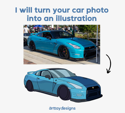 Custom Car Drawing - Arttay Designs