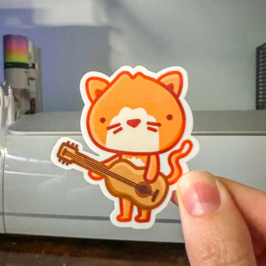 Musical Cat Sticker - Arttay Designs