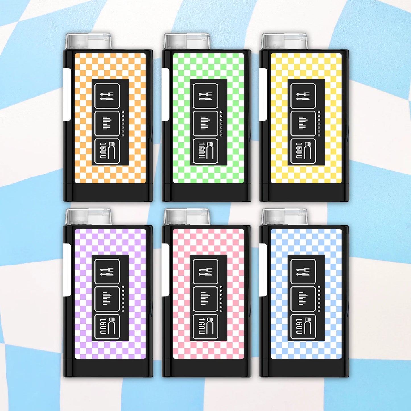 Pastel Checkered Diabetes Device Stickers