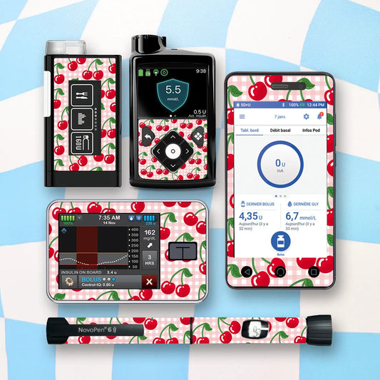 Cherries Diabetes Device Stickers