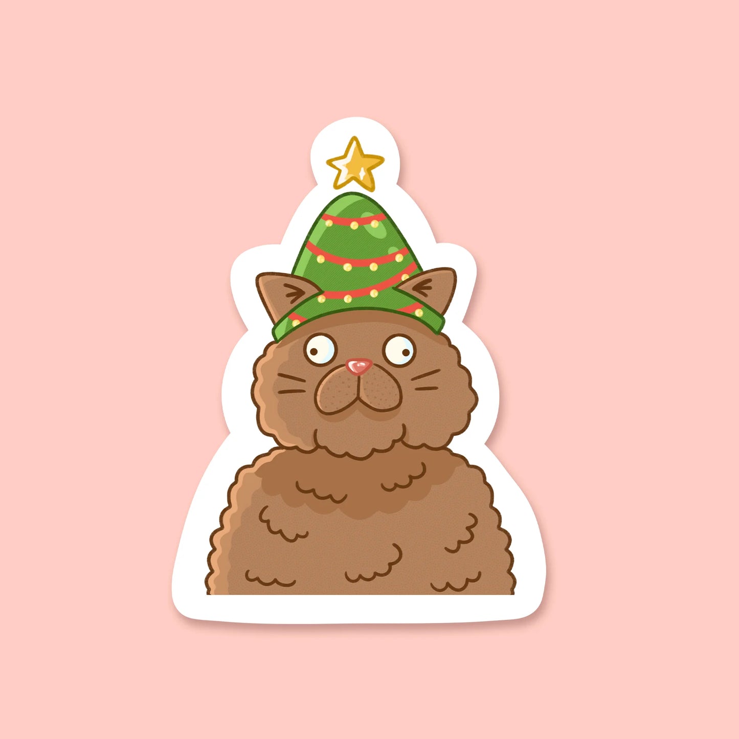 Silly Christmas Cat Sticker