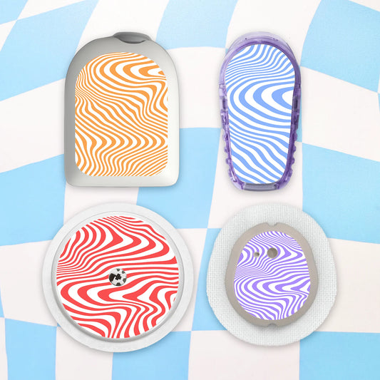 Swirly Colours Diabetes Device Stickers