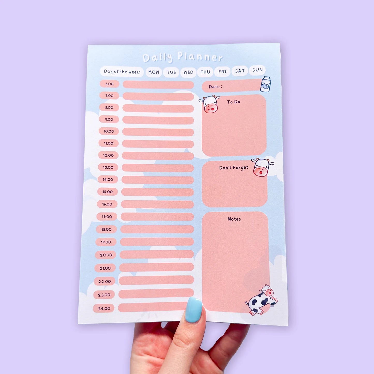 Cute Cow Daily Planner