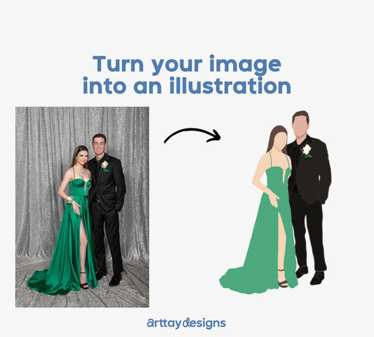 Custom Faceless Couples Portrait - Arttay Designs