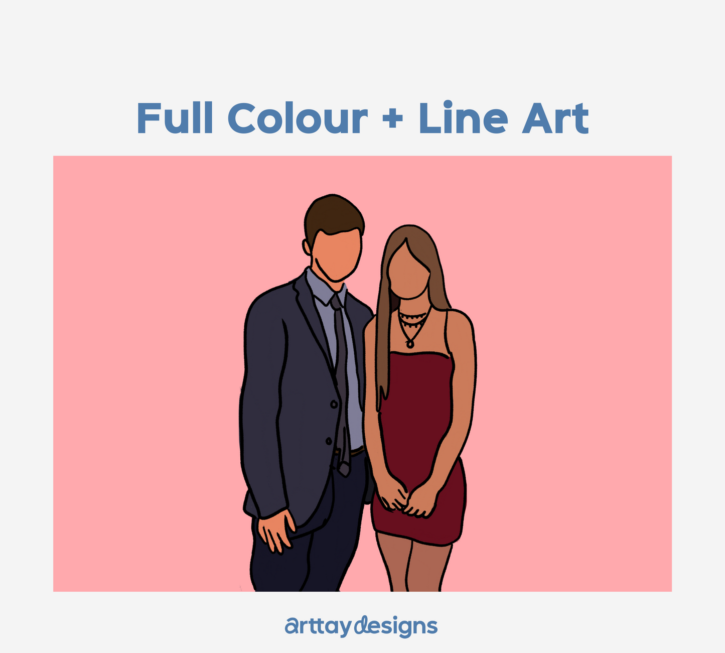 Custom Faceless Couples Portrait
