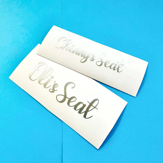 Custom Name Seat Decal - Arttay Designs