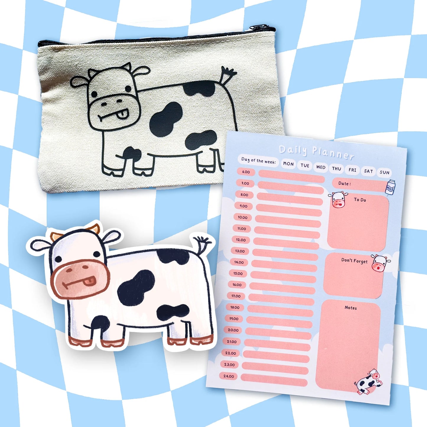 Cute Cow Stationery Bundle
