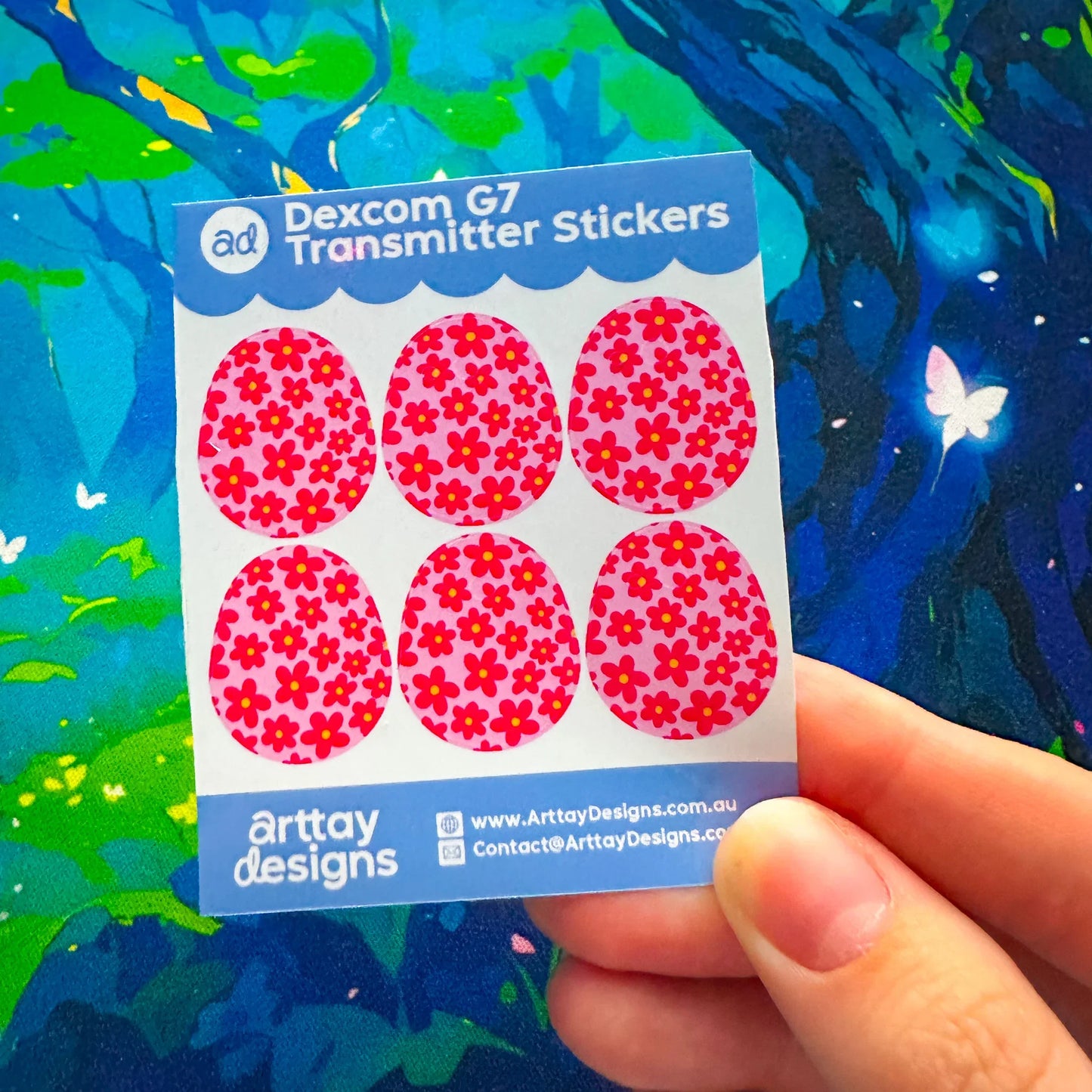 Trendy Dexcom G7 Transmitter Stickers - 6 Pack - Arttay Designs
