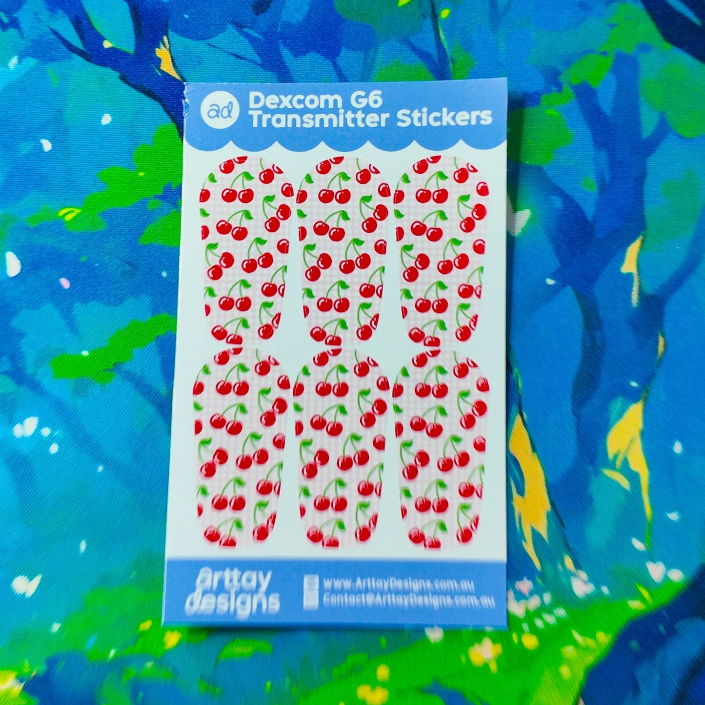 Cherries Diabetes Stickers - 6 Pack - Arttay Designs