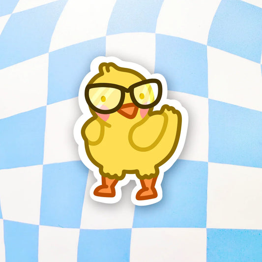 Duck with Glasses Sticker - Arttay Designs