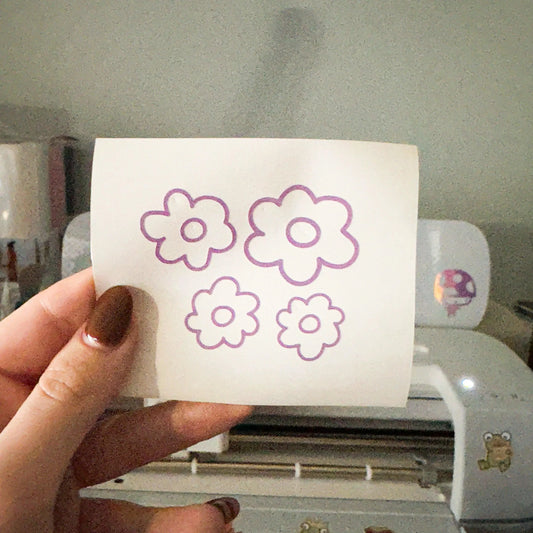 Outlined Flowers Mirror Decal - Arttay Designs