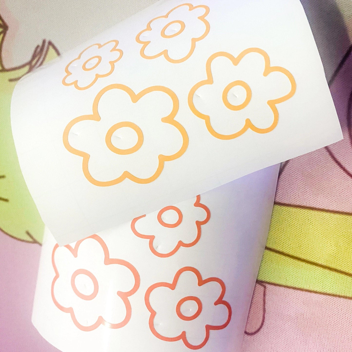 Outlined Flowers Mirror Decal - Arttay Designs