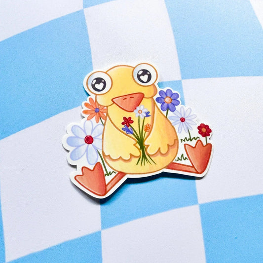 Flower Duck Sticker - Arttay Designs