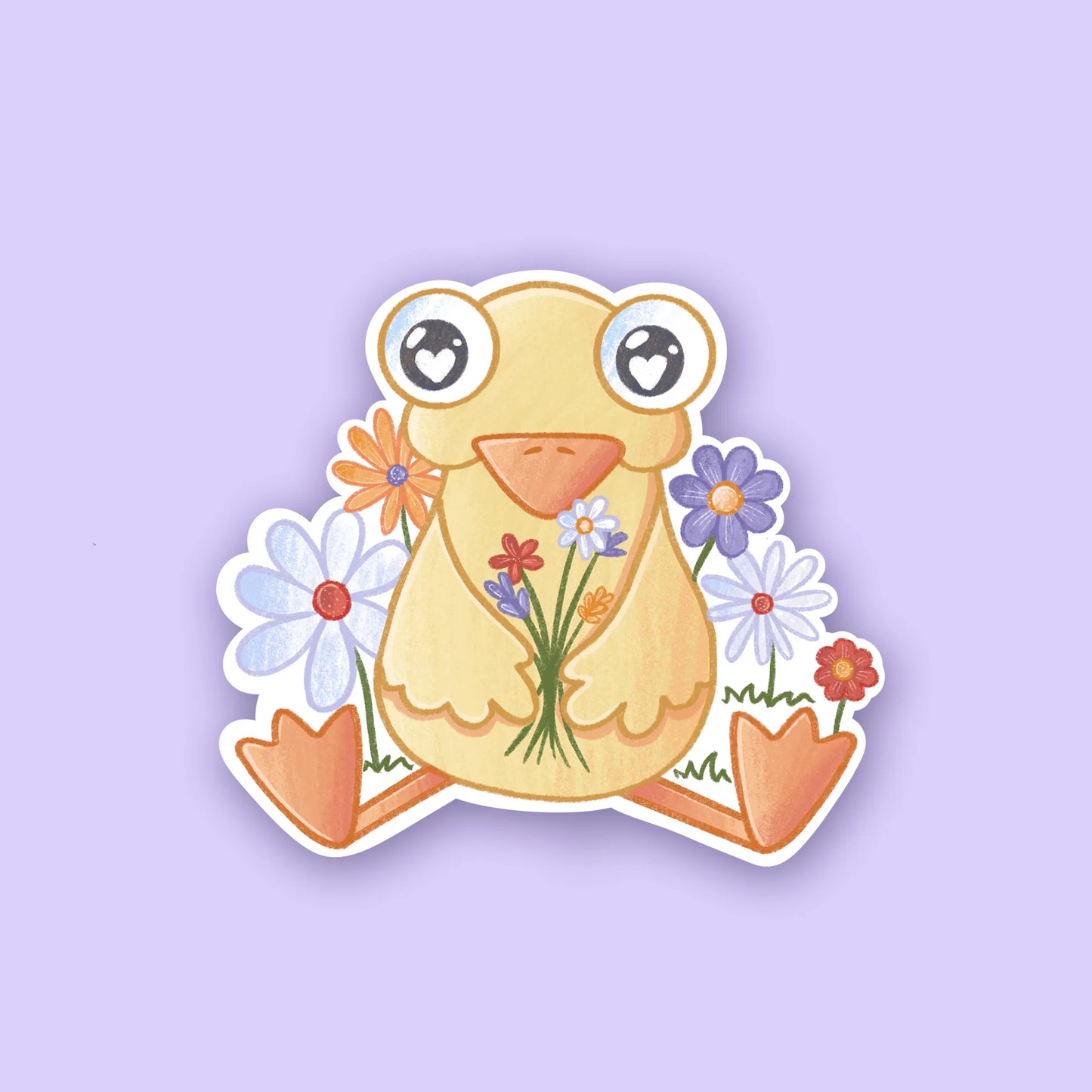 Flower Duck Sticker