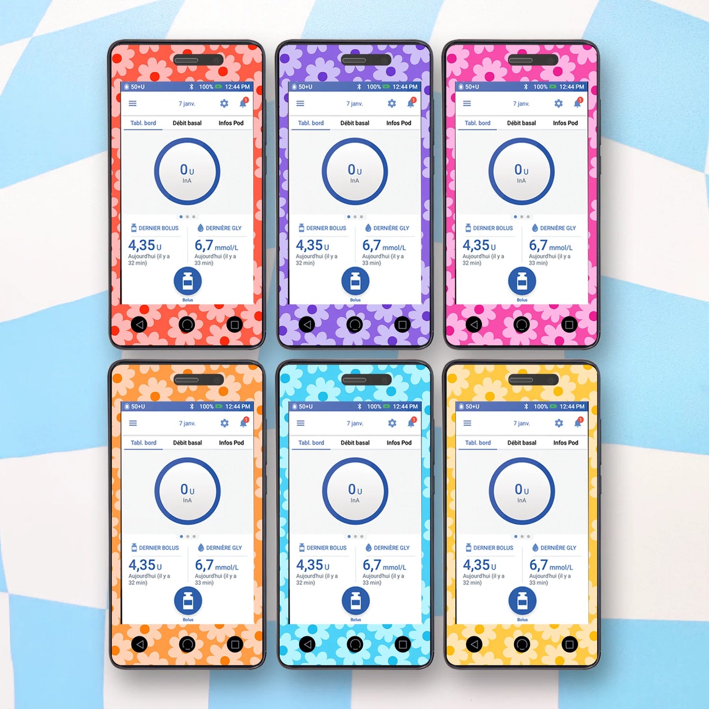 Flowers Omnipod Dash Device Stickers