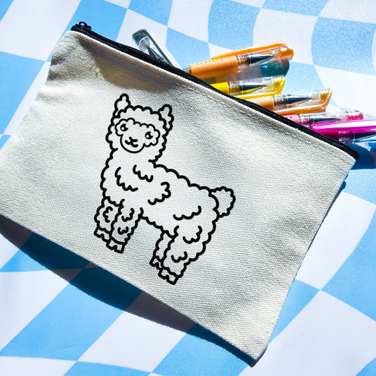 Fluffy Llama Pencil Case - Arttay Designs