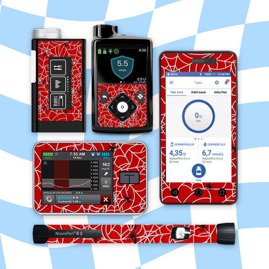 Spider Web Diabetes Device Stickers