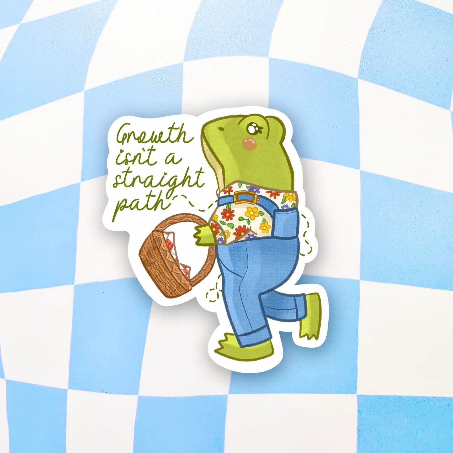 Motivational Picnic Frog Sticker - Arttay Designs