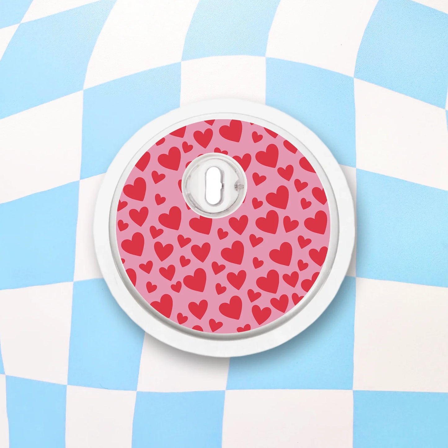 Pink Hearts Diabetes Device Stickers