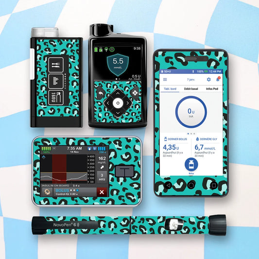 Leopard Print Diabetes Device Stickers