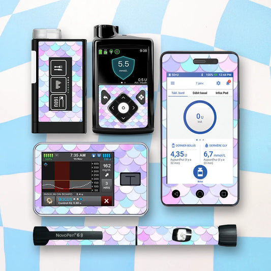 Mermaid Diabetes Device Stickers
