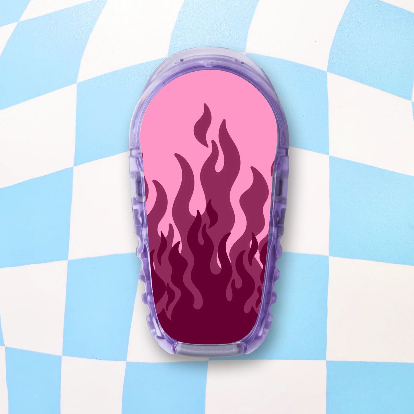 Pink Flames Diabetes Device Stickers
