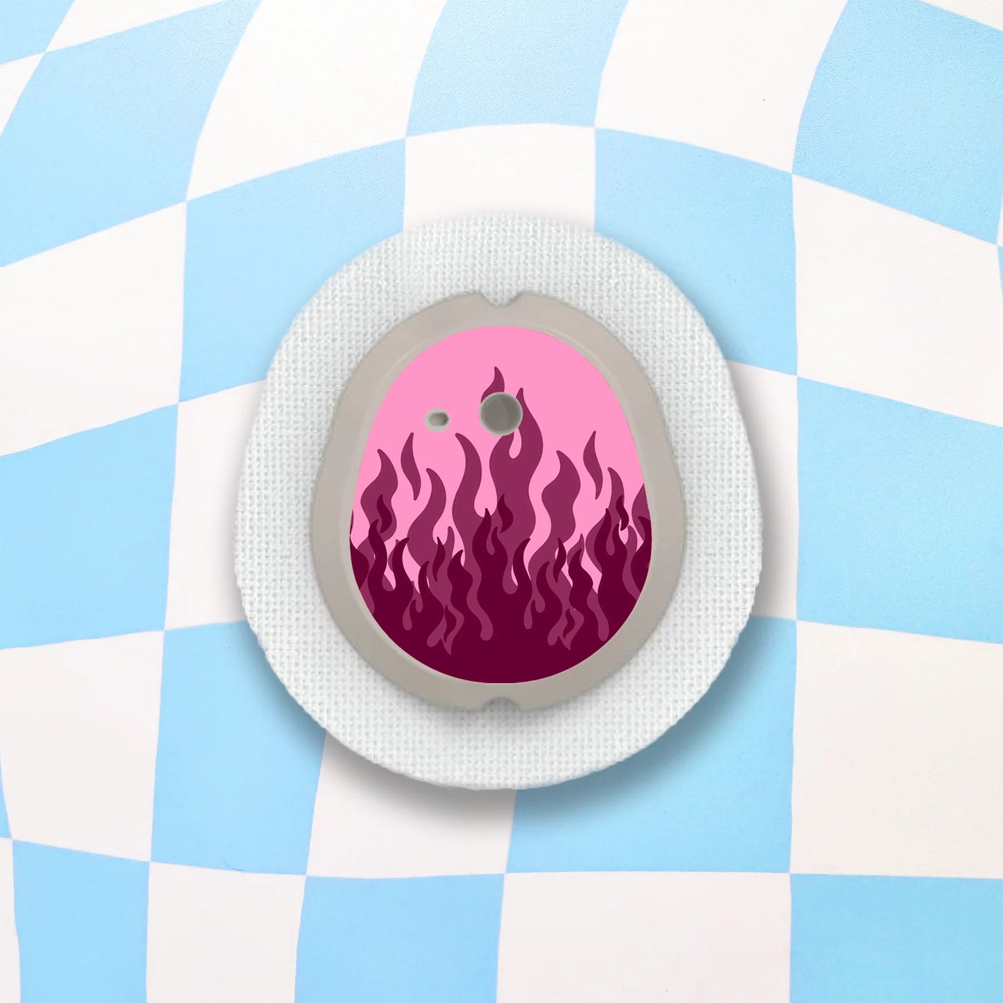 Pink Flames Diabetes Device Stickers