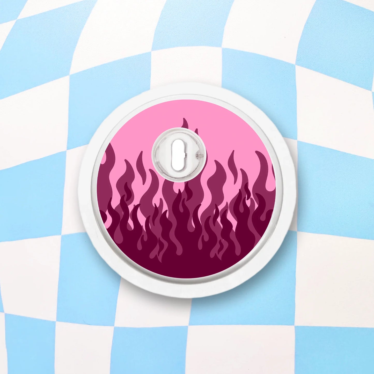 Pink Flames Diabetes Device Stickers