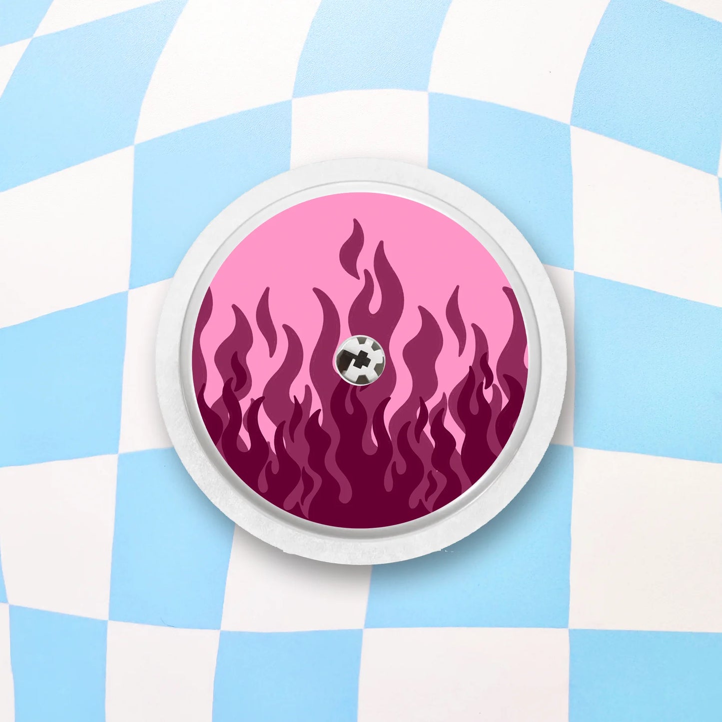 Pink Flames Diabetes Device Stickers