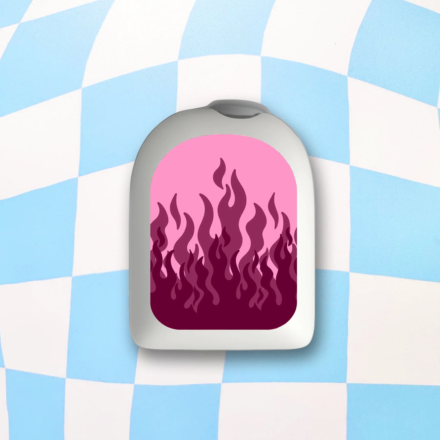 Pink Flames Diabetes Device Stickers