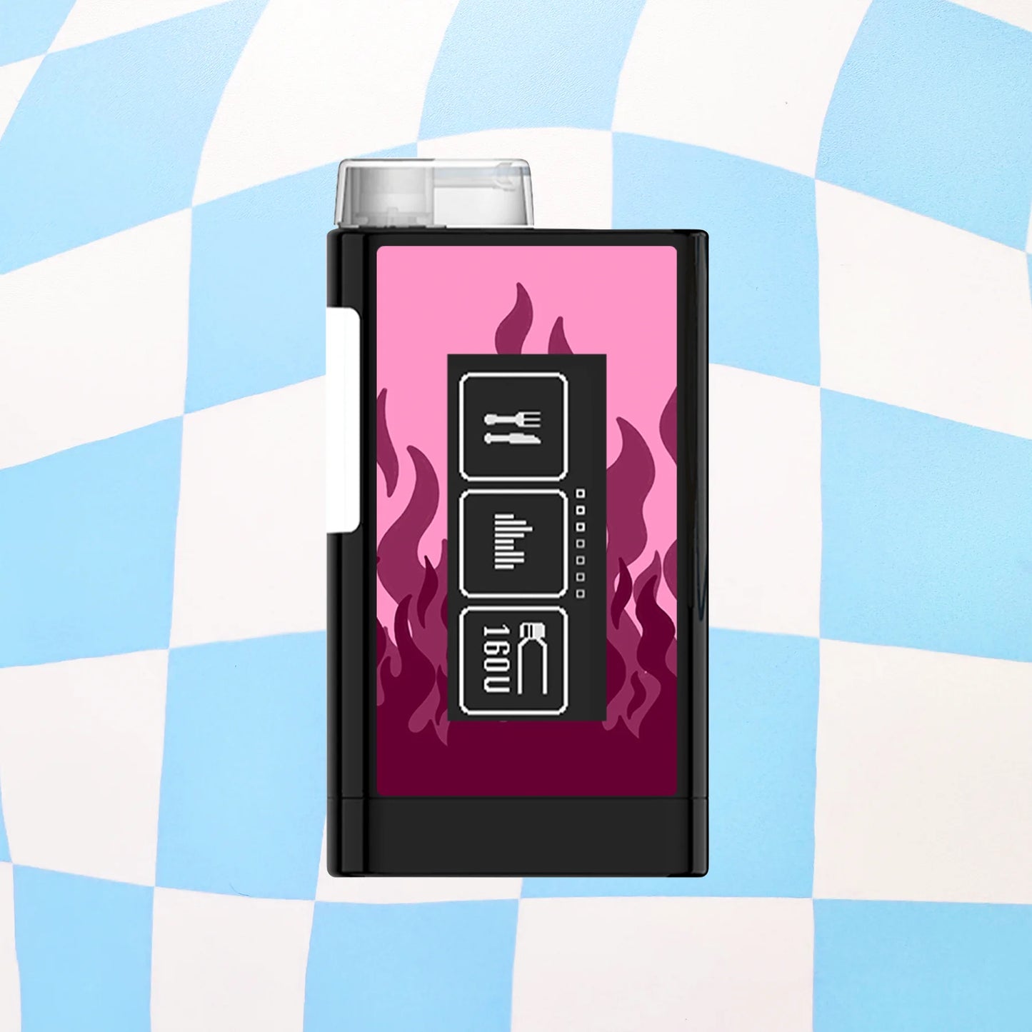 Pink Flames Diabetes Device Stickers