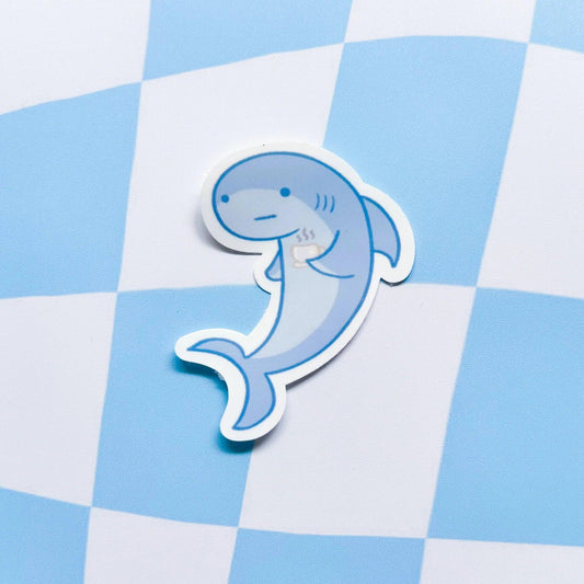 Shark Drinking Tea Sticker - Arttay Designs