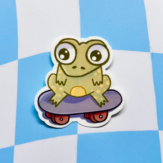 Skater Frog Sticker - Arttay Designs