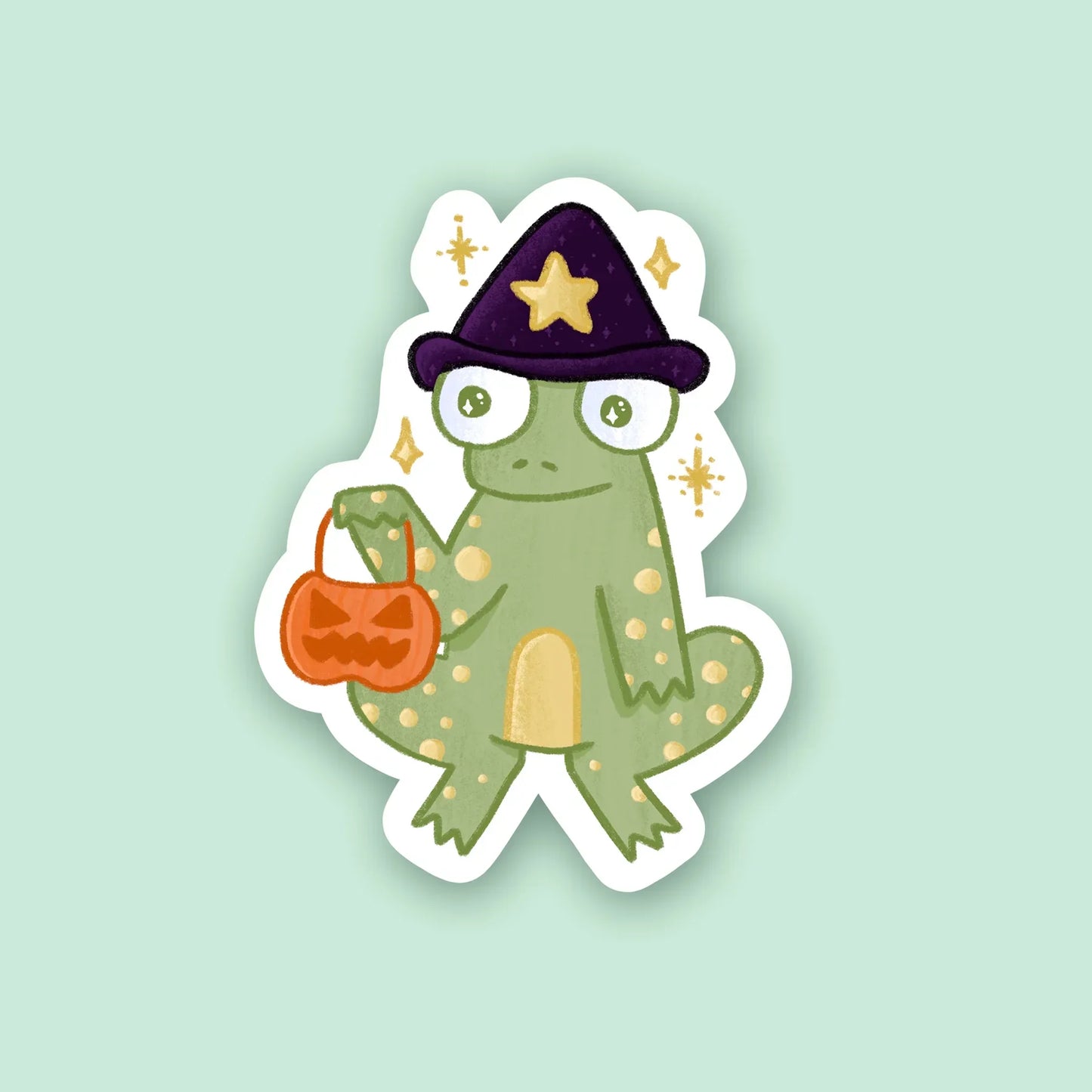 Wizard Halloween Frog Sticker